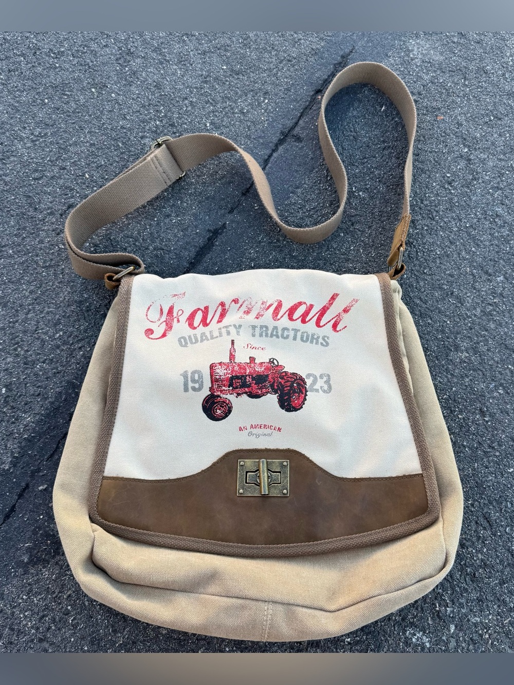 Selina Vaughan Studios Vintage Messenger Canvas Crossbody Bag Y2K Shoulder